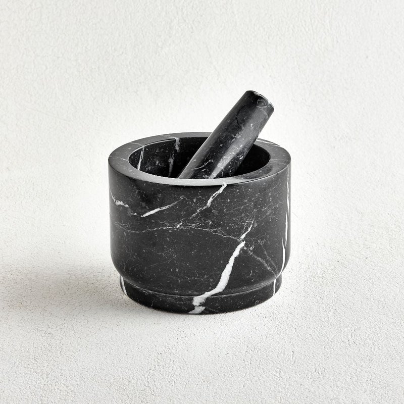 ماي مايز هاون وسحاق من الرخام - Black with Black Pestle - Image 1