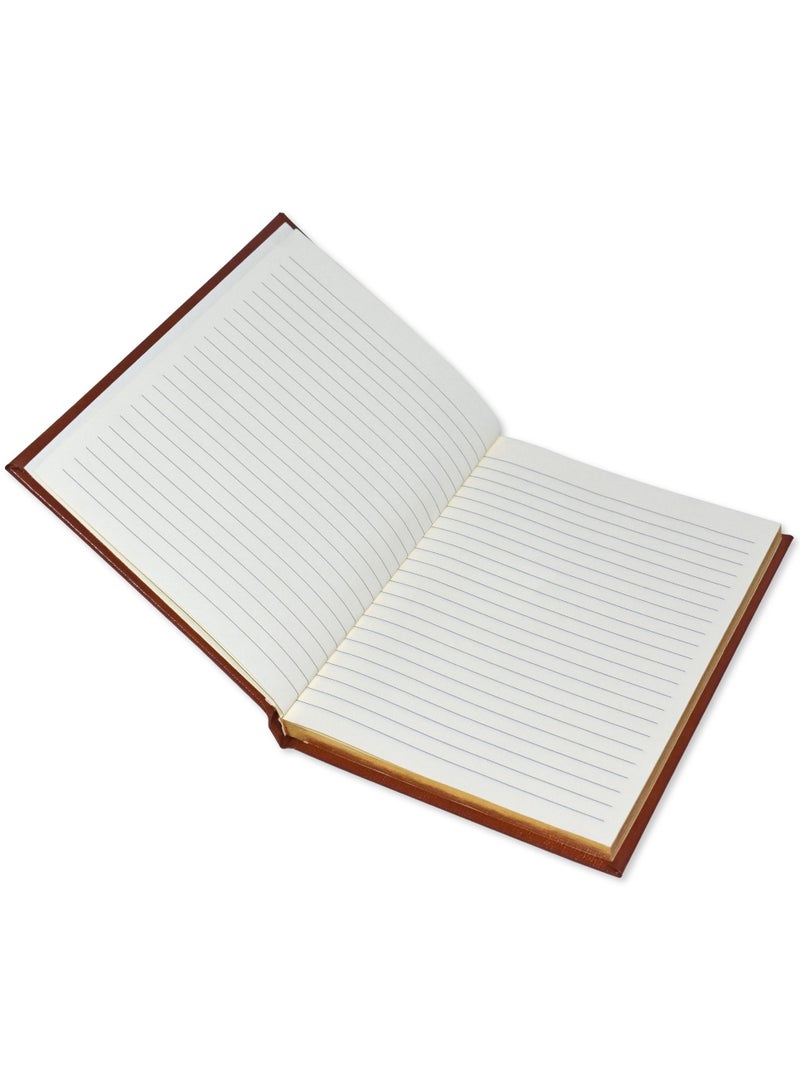 FIS Golden Notebook Bonded Leather, Size A5, Italian Ivory Paper, 70 GSM, 196 Pages, 8 mm Ruled, 1 Side Padded Cover, Gold Gilded Edges, Colour Brown - FSNB1SA5GIVBLBR - Image 3