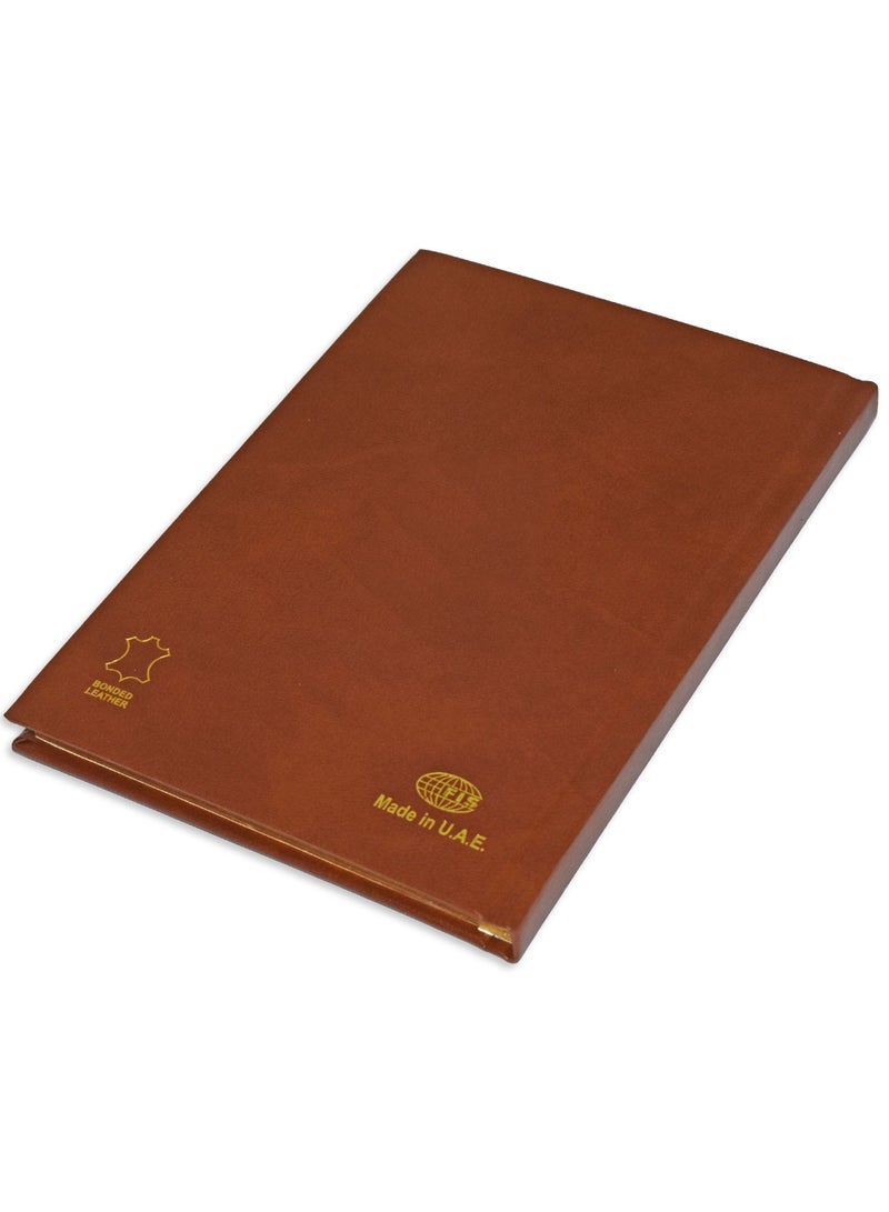 FIS Golden Notebook Bonded Leather, Size A5, Italian Ivory Paper, 70 GSM, 196 Pages, 8 mm Ruled, 1 Side Padded Cover, Gold Gilded Edges, Colour Brown - FSNB1SA5GIVBLBR - Image 4