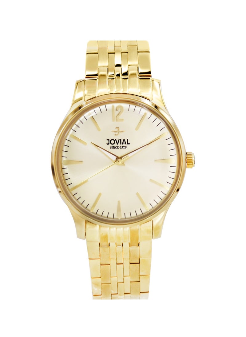 Jovial JOVIAL 5075LGMQ07E Women's metal band  Watch, 30mm, Gold Dial  - Image 1