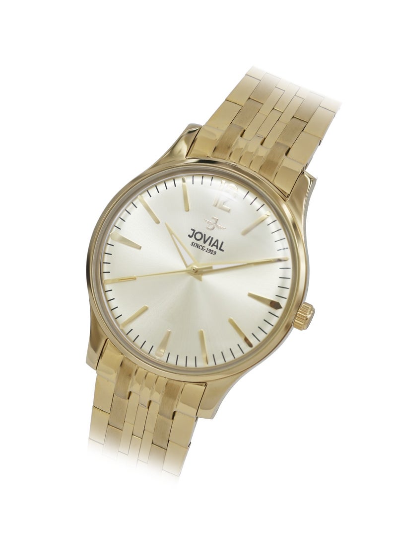 Jovial JOVIAL 5075LGMQ07E Women's metal band  Watch, 30mm, Gold Dial  - Image 2