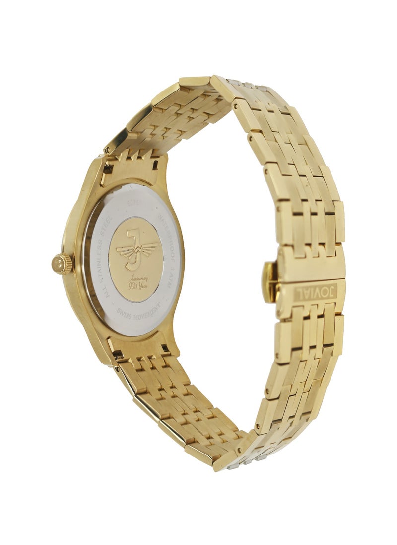 Jovial JOVIAL 5075LGMQ07E Women's metal band  Watch, 30mm, Gold Dial  - Image 3