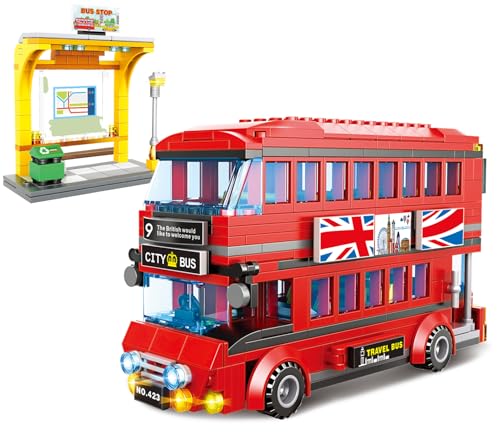 INRATELL City London Bus Station Building Blocks Set Double Deckers London Travel Bus and Bus Station Best Learning Roleplay STEM Bricks Play Toys Gift for Boys Girls Aged 612 458 Pcs - Image 1