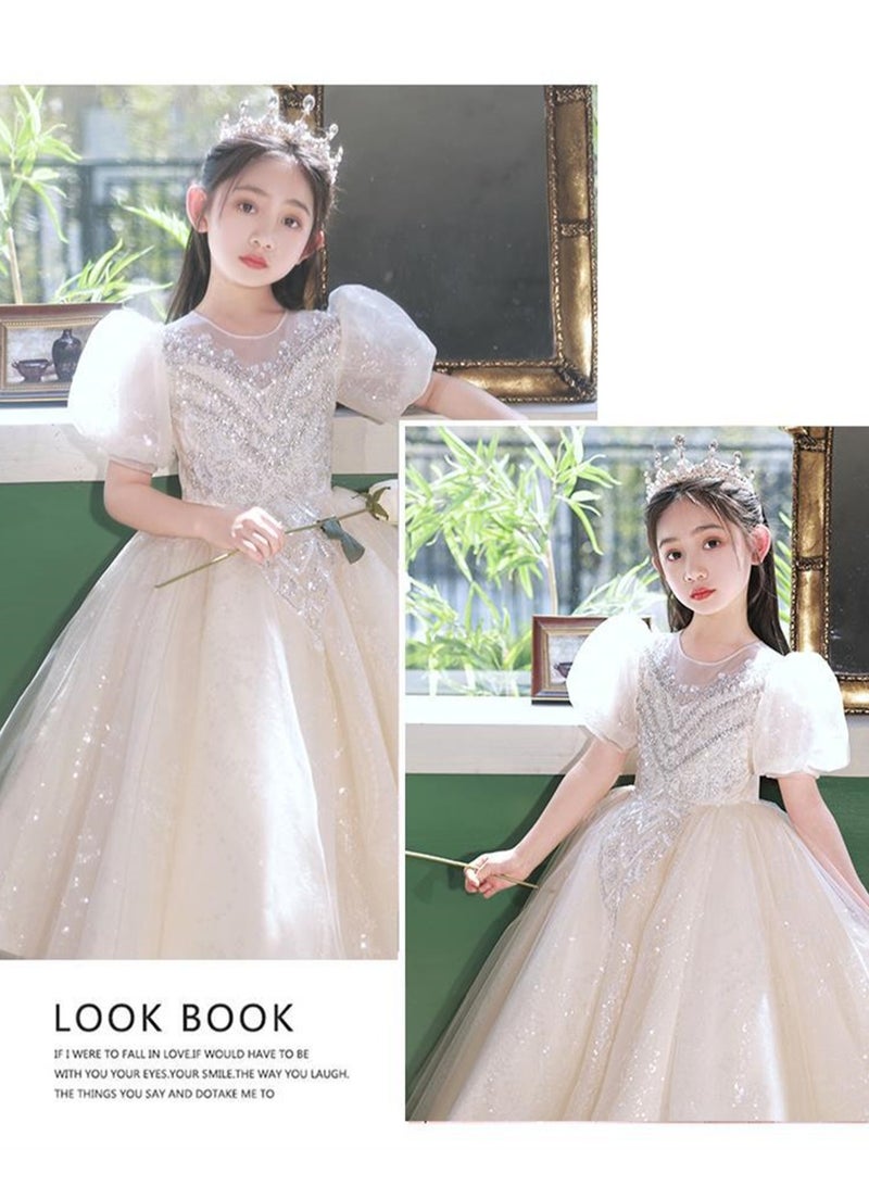 Princess dress girl dress children wedding dress piano performance dress costumes - Image 2