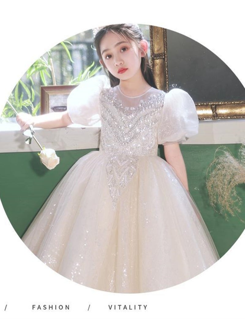 Princess dress girl dress children wedding dress piano performance dress costumes - Image 3