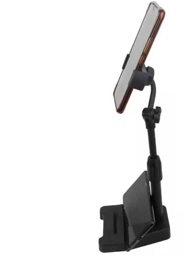 GO-DES Mobile phone holder stand for photography, broadcasting and monitoring. It holds two devices at the same time and features a heavy base to prevent falls. The height reaches 35 cm. - Image 2