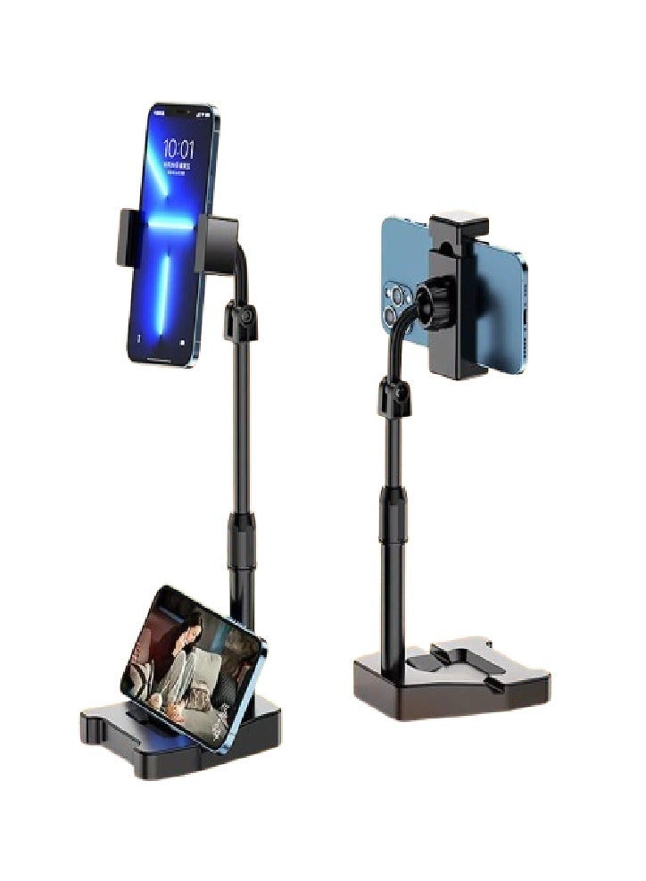 GO-DES Mobile phone holder stand for photography, broadcasting and monitoring. It holds two devices at the same time and features a heavy base to prevent falls. The height reaches 35 cm. - Image 5