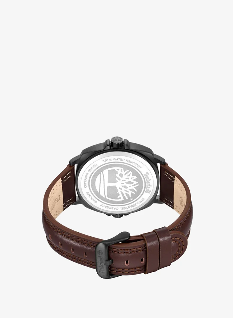 Timberland Black Men's Williston Black Dial Leather Strap Analog Watch for Men, 48mm for Men | Best Price UAE