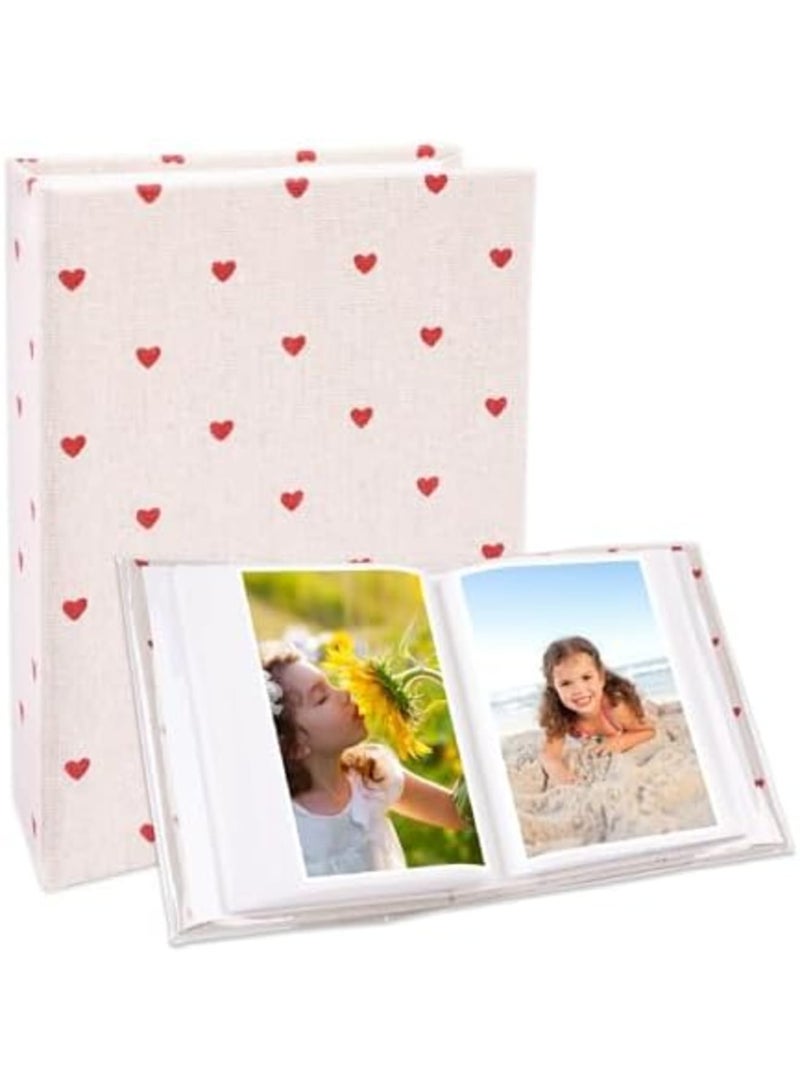 SYOSI ألبوم صور لـ 100 صورة (4 × 6 بوصة) مع غلاف قماش ميني محمول، كتاب صور متين، مثالي للأطفال، ذكريات العائلة، الزفاف، الذكرى السنوية، ومشاريع الفن والحرف الإبداعية (بيج) - Image 1