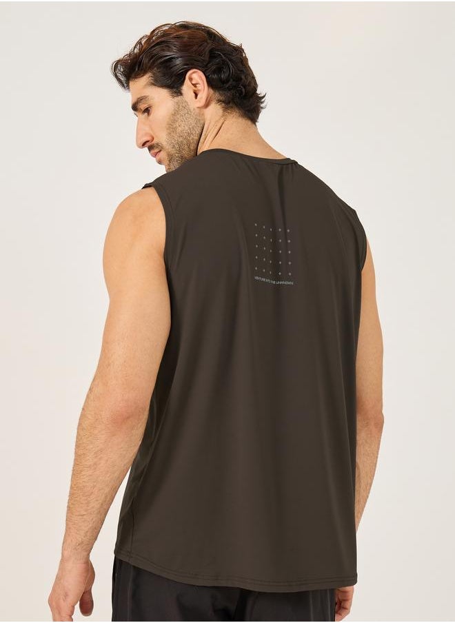 Styli Styli Running Deep Armhole Vest with Minimal Slogan Print  - Image 4