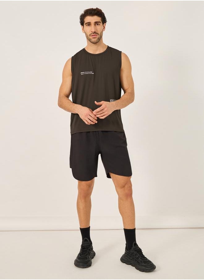 Styli Styli Running Deep Armhole Vest with Minimal Slogan Print  - Image 2