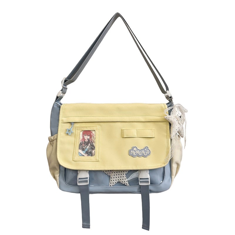 Korean-Style Colorblock Crossbody Bag - Large Capacity, Lightweight & Versatile