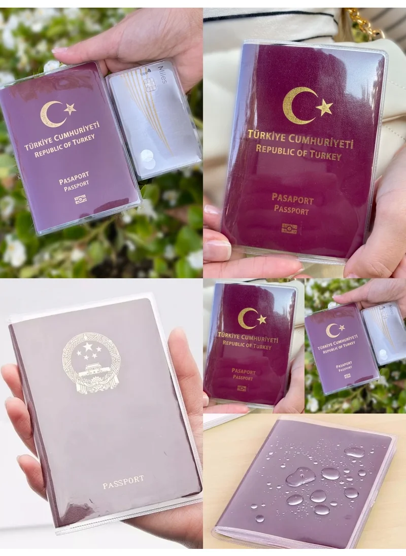 Gempo 10 Pieces Passport Cover Premium PVC Passport Case Universal Model