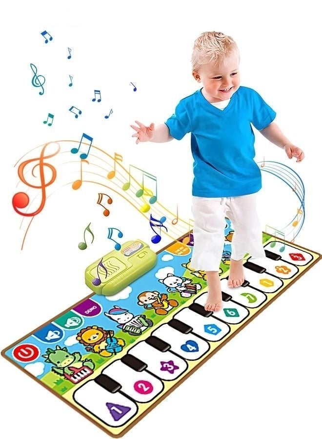 حصيرة موسيقية للأطفال من MIXDE، 80×30 سم، 10 مفاتيح، بيانو باللمس مع وظيفة تسجيل - Image 2