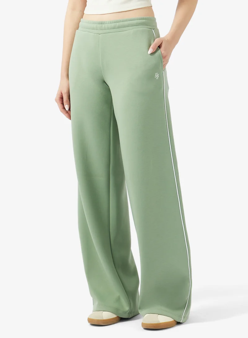 جيس جينز بنطلون رياضي بخصر مرتفع ورباط من قماش السكوبا