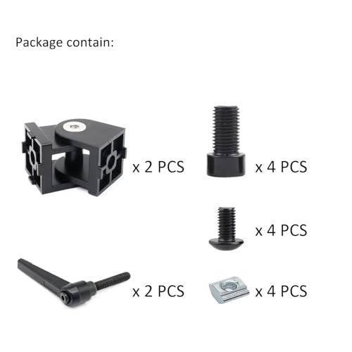 BLCCLOY 2 Sets Black 25 Series 10 Series Aluminum Extrusion Pivot Hinge Swivel Degree Angle Bracket with Hardware Accessories Handle for 1010 1020 2525 T Slot Extruded Aluminum Profile - Image 3