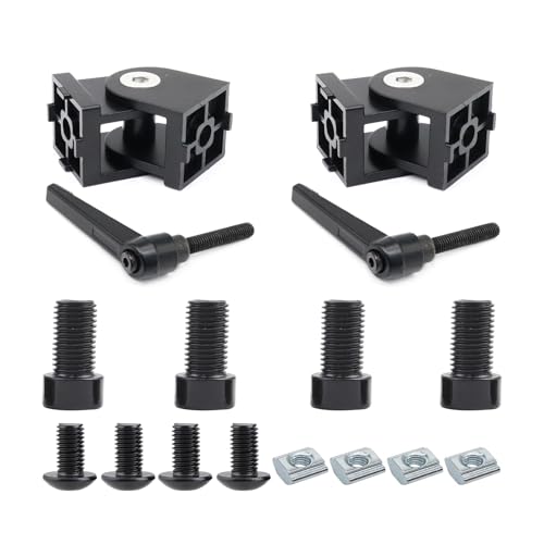 BLCCLOY 2 Sets Black 25 Series 10 Series Aluminum Extrusion Pivot Hinge Swivel Degree Angle Bracket with Hardware Accessories Handle for 1010 1020 2525 T Slot Extruded Aluminum Profile - Image 1