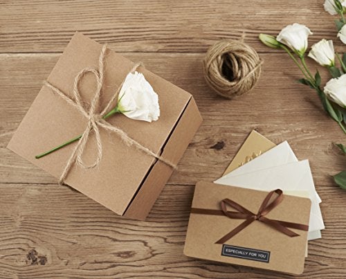 MESHA 6x6x6 Gift Boxes with Lids, Brown Kraft Gift Boxes 50PC for Christmas, Cupcake, Bridesmaid & Groomsmen Proposal, Birthday, Party Favor, Wedding Favor - Image 4