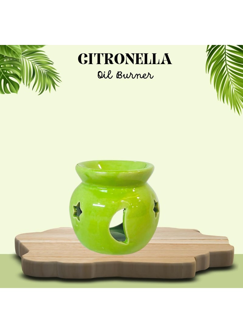 SIM & ROSS Sim Ross Citronella AntiMosquito Oil Burner Natural Herbal Citronella Burner Fragrance Oil 10ml Tea Light Candles Pack of 1  - Image 4