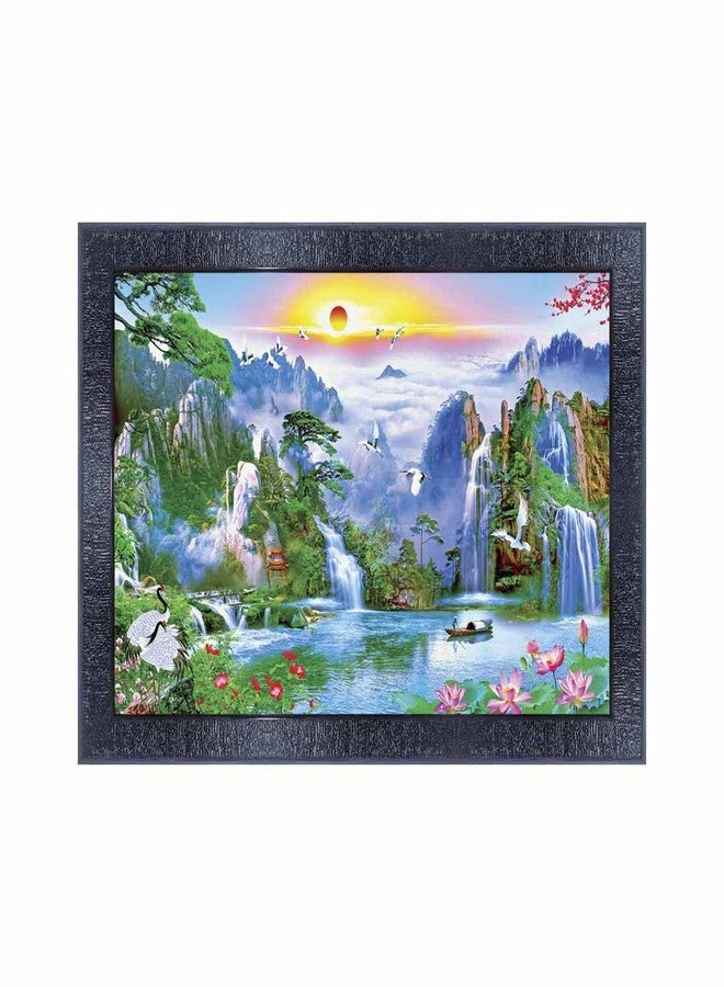 pnf Poster And Frames Vastu Waterfall Landscape Scenery Wooden Photo Frame With Acrylic Sheet | Living Room, Bedroom | Home Decoration | Best Gifting Option (10 * 14inch,Multicolour,Synthetic) 14999 - Image 1
