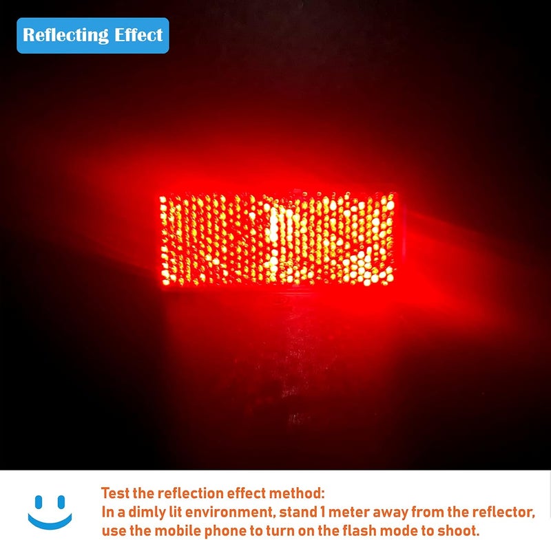 WELNENT E-Mark DOT 4A CCC 2pcs Rectangle Reflector Self Adhesive Stick on Trailer Driveway Mailbox (Red) - Image 2