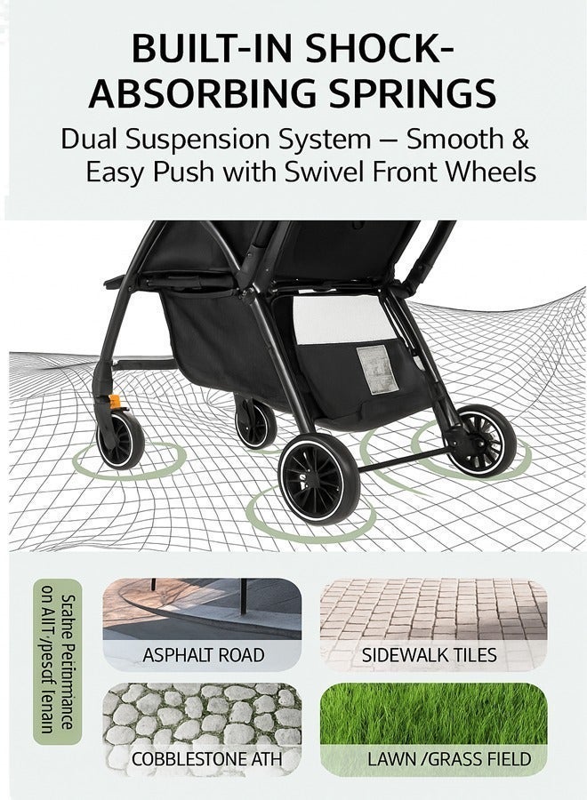 baobaohao Lightweight Triple-Fold Baby Stroller A10 - Compact, Reclining Seat, Hollow Back Support, Travel-Friendly - 0-36 Months - Image 5