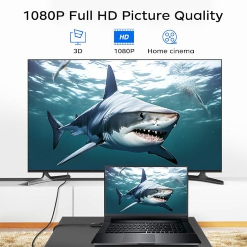 كابل محول HDMI إلى DVI، ثنائي الاتجاه 1080 DVI-D 24+1 إلى كابل HDMI ذكر إلى ذكر، مطلي بالذهب عالي السرعة للكمبيوتر وأقراص DVD والشاشة وجهاز العرض والمزيد - Image 5