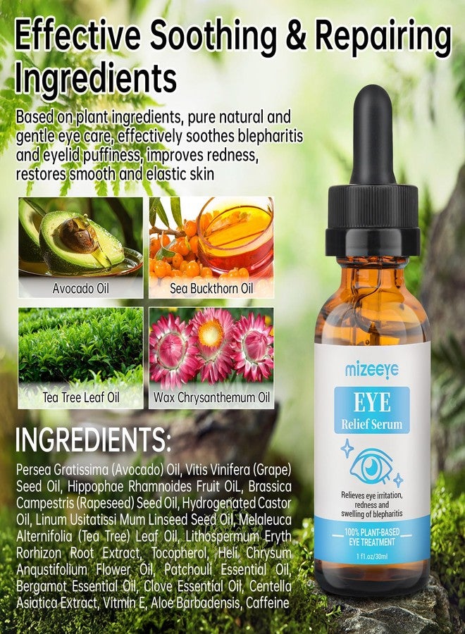 MIZEEYE Eye Serum For Chalazion & Blepharitis Treatment, 2 PCS Chalazion Remover For Eyelid Treatment, Eyelid Serum With Avocado Oil, Sea Buckthorn Oil & Caffeine, Relieve Puffiness and Eye Fatigue - Image 3