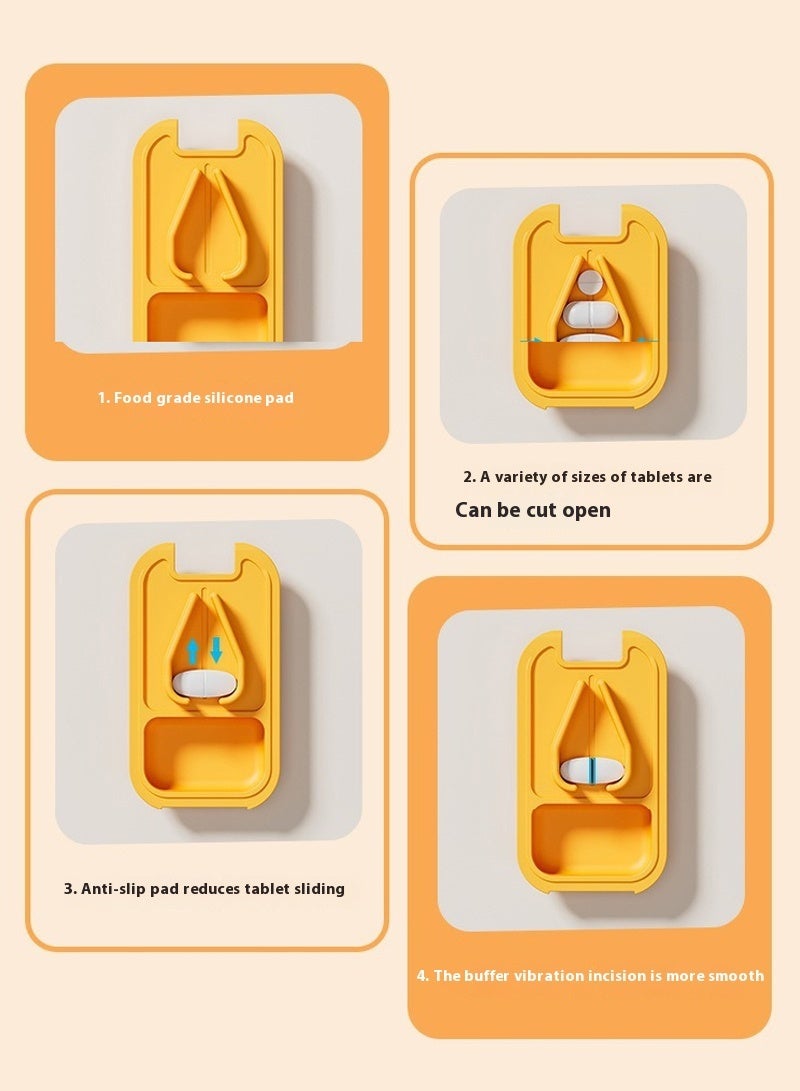 لبونير أدوات تقطيع الحبوب مع قبضة على شكل V للأدوية الصغيرة - قطع الحبوب بسهولة، أداة تقطيع وسحق مع حافظة حبوب لتقطيعها - Image 5