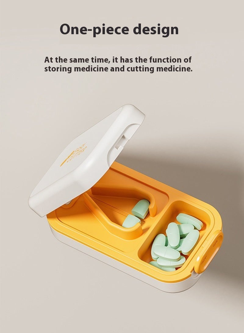 لبونير أدوات تقطيع الحبوب مع قبضة على شكل V للأدوية الصغيرة - قطع الحبوب بسهولة، أداة تقطيع وسحق مع حافظة حبوب لتقطيعها - Image 4