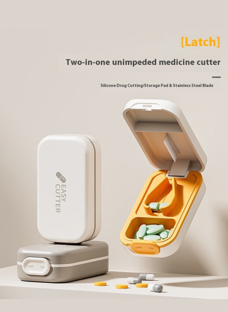 لبونير أدوات تقطيع الحبوب مع قبضة على شكل V للأدوية الصغيرة - قطع الحبوب بسهولة، أداة تقطيع وسحق مع حافظة حبوب لتقطيعها - Image 2