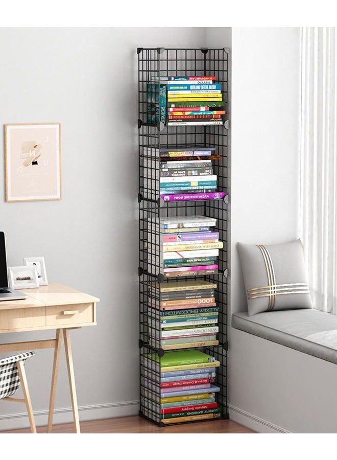 Generic Bookshelf Wire Cube Storage Organizer Bookcase 5 Cube Storage Shelves Closet Organizers Book Rack Multi-Use Storage Organizer Closet Cabinet Rack  - Image 1