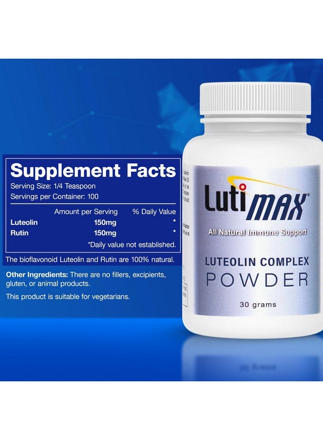Lutimax Luteolin Complex Powder Brain Supplement with Rutin - Nootropic Brain Supplements for Memory and Focus to Improve Brain Health - Antioxidant Supplement for Immune Support - 100 Servings Solo - Image 2
