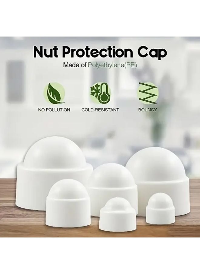 20pcs White Hexagonal Dome Nut Caps M12 Heavy Duty PE Plastic Dustproof Impact Resistant Cover - Image 2