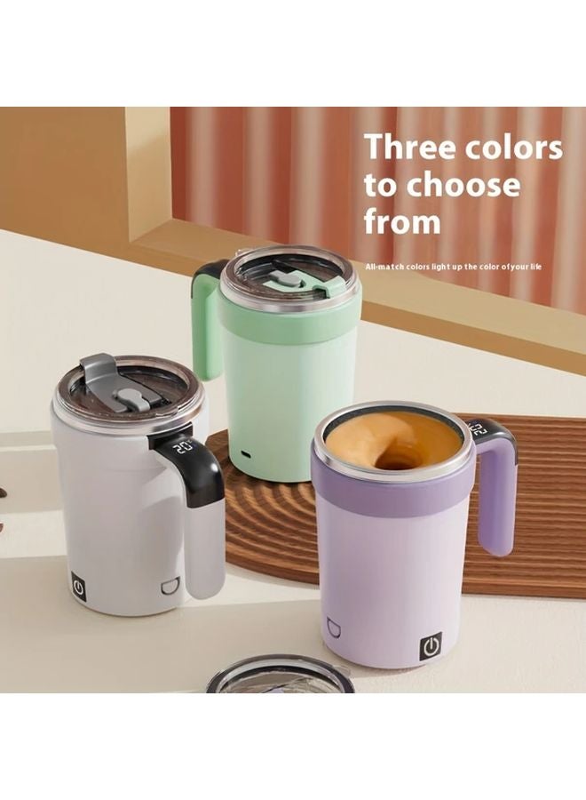 كوب خلط القهوة الكهربائي القابل لإعادة الشحن عبر USB، أرجواني، بشاشة عرض درجة الحرارة القابلة للفصل، محمول - Image 1