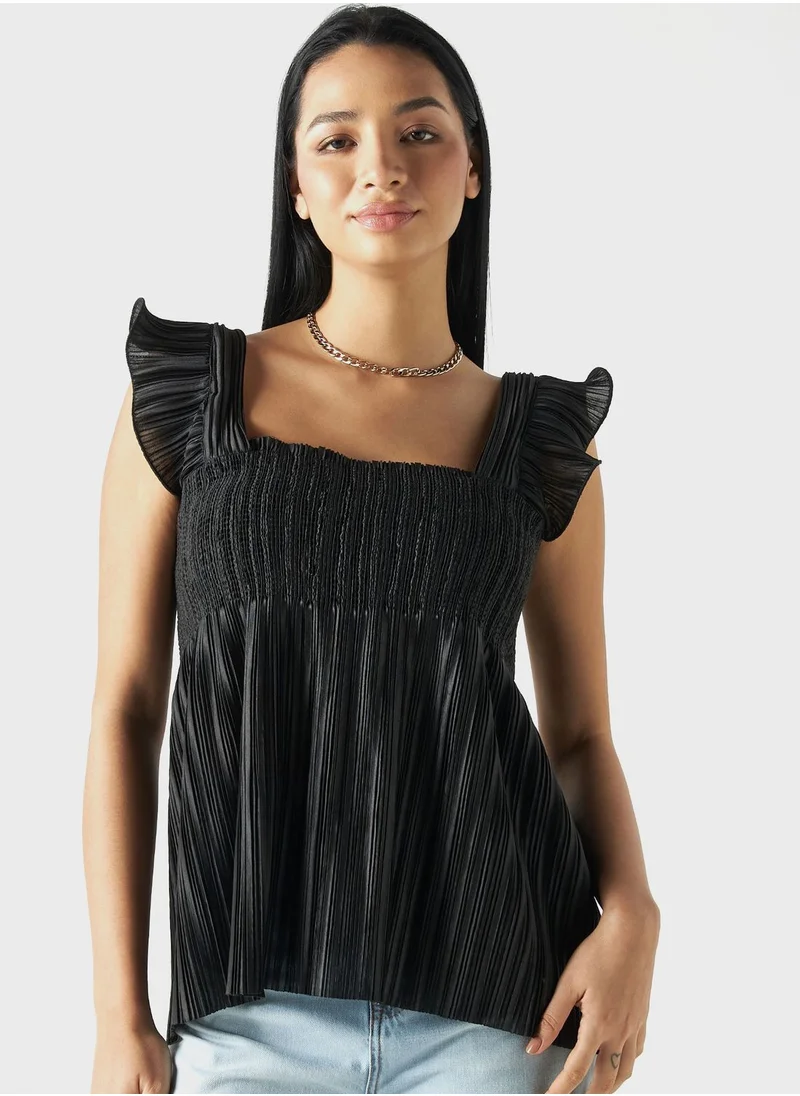 تواكستريمز Square Neck Ruched Tiered Top