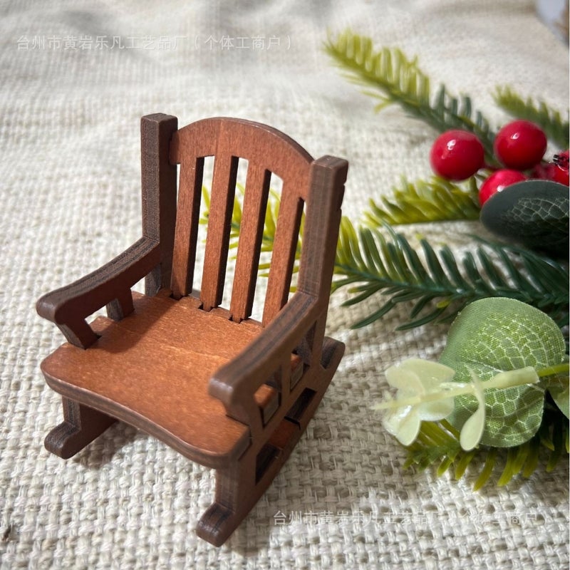 European-style miniature home chair mini stool model wooden small stool wood art ornament decorative small chair