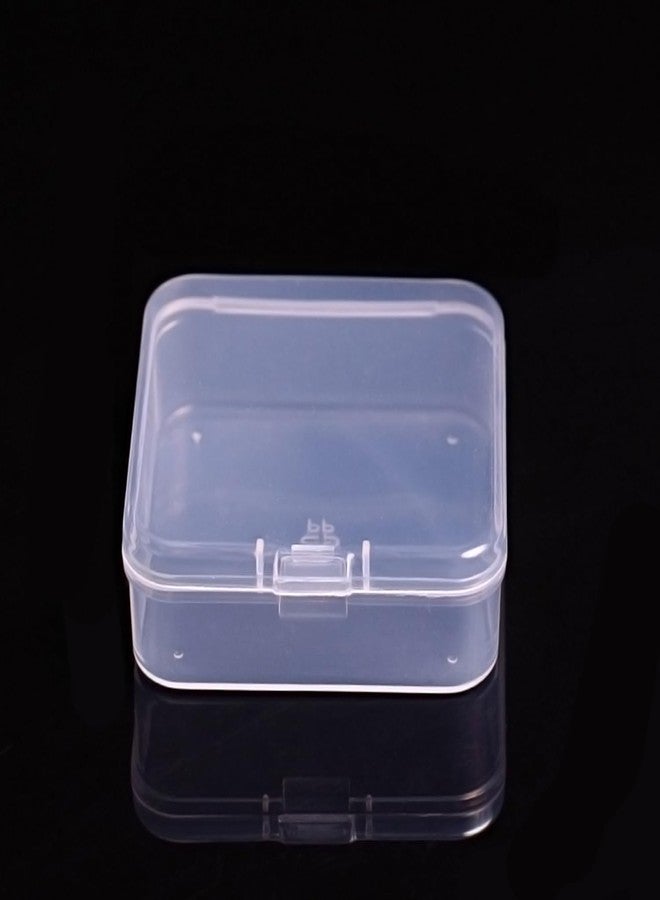 Meniala Mini Storage Containers Box, Square Clear Plastic Organizer with Hinged Lid, 2.5x2.5 Inches for Beads, Game Pieces, Crafts and Small Items - Image 1