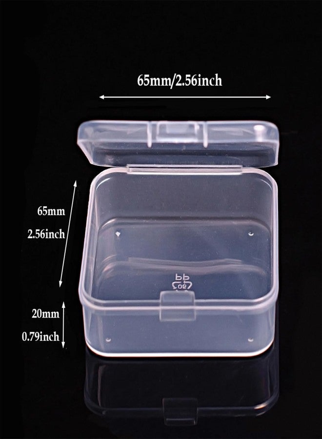 Meniala Mini Storage Containers Box, Square Clear Plastic Organizer with Hinged Lid, 2.5x2.5 Inches for Beads, Game Pieces, Crafts and Small Items - Image 2