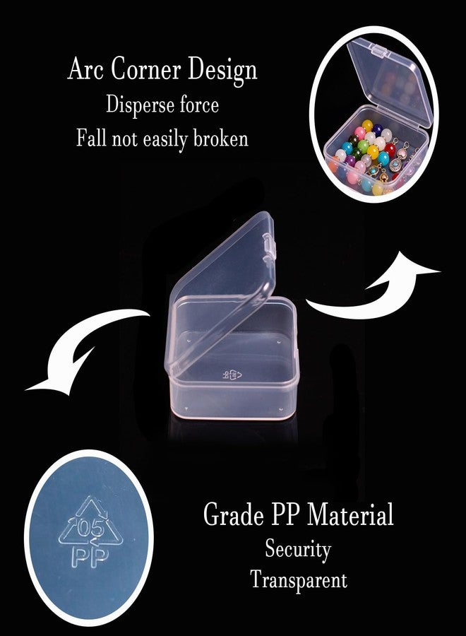 Meniala Mini Storage Containers Box, Square Clear Plastic Organizer with Hinged Lid, 2.5x2.5 Inches for Beads, Game Pieces, Crafts and Small Items - Image 3