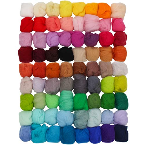 Coitak 72 Colors Fibre Wool Yarn Roving for Needle Felting Hand Spinning DIY Craft Materials - Image 1