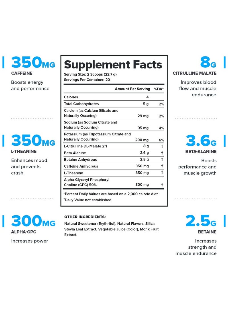 Legion Athletics Pulse Pre Workout Supplement Boosts Strength, Endurance & Focus, with 8g of Citrulline Malate, 3.6 g of Beta-Alanine, 20 Servings 472 g (1.04 Lbs)- Sour Candy Flavor - Image 2