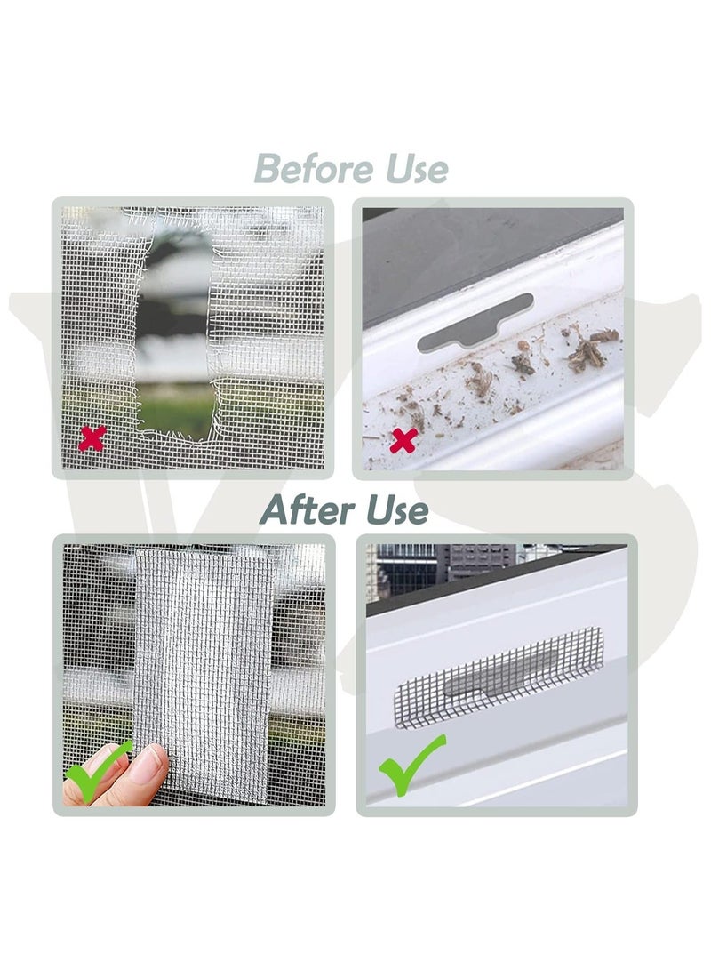 Generic Self-Adhesive Window Screen Repair Patches Kit, 20 Sheets 4 Size Screen Door Replacement Repair Kit Fiberglass Mesh Wall Repair Patches Drywall Tools Wall Hole Quick Repair Patch  - Image 3