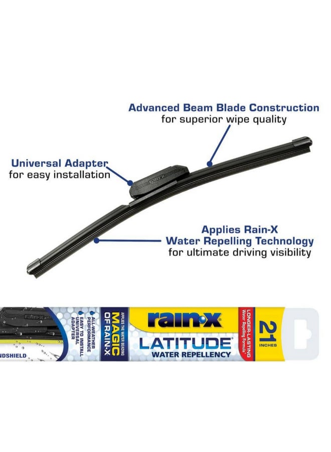 Rain-X Latitude Water Repellency 2-in-1 Car Wiper Blade Black 21 Inch 5079278-2 - Image 4