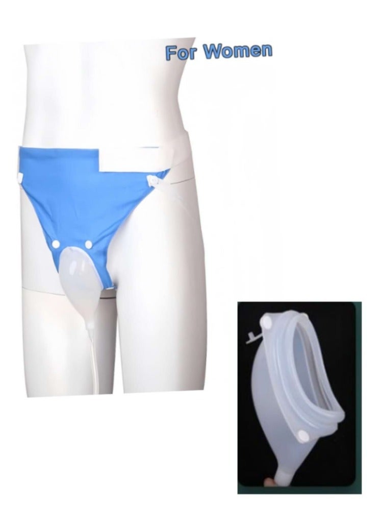 OASIS-TH Reusable Silicone Urine Collector with Portable Wearable Urinary Drainage Bag System Wearable Washable Urinal Collector for Women while Sleeping Bed Patients  - Image 1