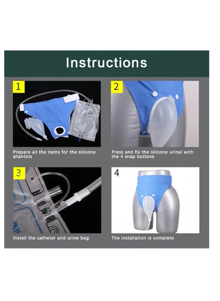 OASIS-TH Reusable Silicone Urine Collector with Portable Wearable Urinary Drainage Bag System Wearable Washable Urinal Collector for Women while Sleeping Bed Patients  - Image 2