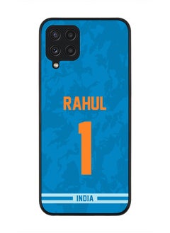 Rugged Black Edge Case for Samsung Galaxy A22 (LTE / 4G) , Slim fit Soft Case Flexible thin Cover - Player Name - KL Rahul, Jersey Number- 1