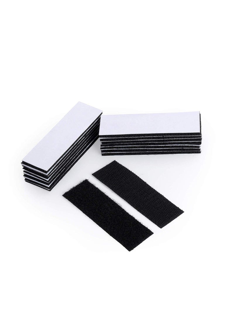 sokany - 30x100mm 12 Pieces Industrial Strength Sticky Pads, Hook and Loop Tape Strips, With Adhesive Sticky Back Fastener, Extra Strong Hook and Loop Tape, Heavy Duty Double Side Mounting Tape Industrial Strength Interlocking Tape for Home School Office, Double Sided and Removable for Walls, Floor, Plastics, Glasses, Metals (Black) - Image 1