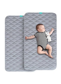 Waterproof Crib Mattress Protector Pad Cover 2 Pack 28" x 52", Anti Slip & Absorbent Waterproof Bed Pads for Standard Crib/Toddler Bed Quilted Machine Washable (Quilted Improved Thickness) Grey - pzsku/Z71BCAA00E9584FE5B52FZ/45/_/1737030771/4a13c24f-32e5-40ae-bed9-d75f8a5f355c