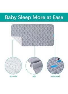 Waterproof Crib Mattress Protector Pad Cover 2 Pack 28" x 52", Anti Slip & Absorbent Waterproof Bed Pads for Standard Crib/Toddler Bed Quilted Machine Washable (Quilted Improved Thickness) Grey - pzsku/Z71BCAA00E9584FE5B52FZ/45/_/1737030774/45742183-bb1a-4c10-8750-e7e8eda8deeb